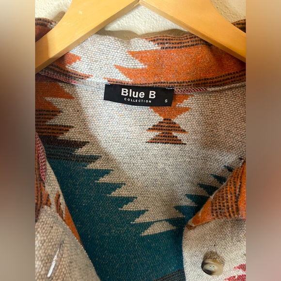 Aztec Shacket Boho Wool Button-Down - Picture 7 of 8